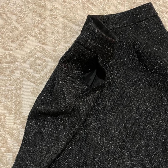 Ann Taylor Black Skirt with Silver Sparkles Size 6 Side Zipper w/ pockets - Picture 5 of 7